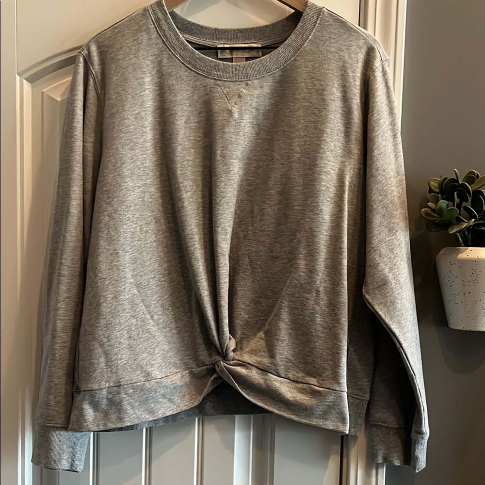 NWOT Michael Kors, Gray Knotted Sweatshirt